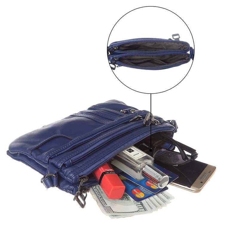 MINICAT Multiple Pockets Small Crossbody Purse Cell Phone Purse Shoulder Bags for Women Cross Body Bag for Woman(Blue Small) - Image 3